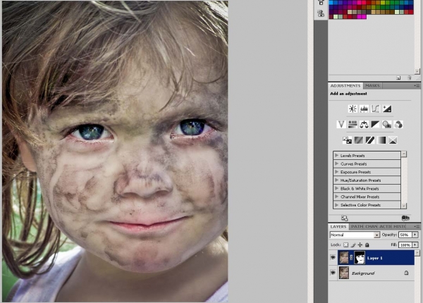 Creation of muddy face: Step 3